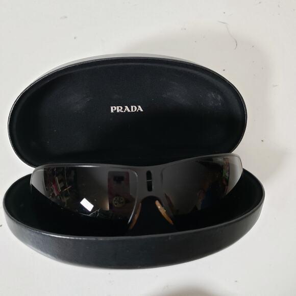 Prada Men's Sporty Black Sunglasses SBR54H Classic Square Frame Luxury With Case
